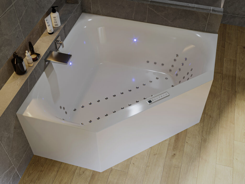 Eck-Whirlwanne mit nahtloser Verkleidung